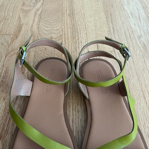 Madewell The Mabel Strappy Leather Sandals Citrus Lime Women's Size 6.5 - Picture 4 of 10